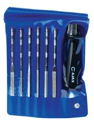 Sada diamantových jehlových pilníků šestidílná s držadlem Sada diamantových jehlových pilníků šestidílná s držadlem